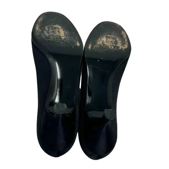 STUART WEITZMAN size 9 Evening Peep toe Pumps vintage Y2K bow - Picture 10 of 15